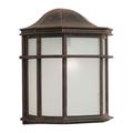 Forte One Light Painted Rust White Acrylic Panel Glass Wall Lantern 1719-01-28